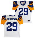 Rams Eric Dickerson "HOF 99" Authentic Signed White M&N Jersey BAS Witnessed