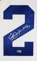 Rams Eric Dickerson "HOF 99" Authentic Signed White M&N Jersey BAS Witnessed