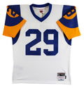 Rams Eric Dickerson "HOF 99" Authentic Signed White M&N Jersey BAS Witnessed