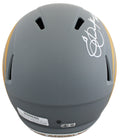 Rams Eric Dickerson "HOF 99" Signed Slate F/S Speed Rep Helmet W/ Case BAS Wit 2