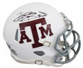 Texas A&M Johnny Manziel "12 Heisman" Signed White Speed Mini Helmet BAS Witness