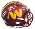 Commanders (3) Theismann, Moseley & Brown Signed Speed Mini Helmet BAS Witnessed
