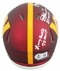 Commanders (3) Theismann, Moseley & Brown Signed Speed Mini Helmet BAS Witnessed