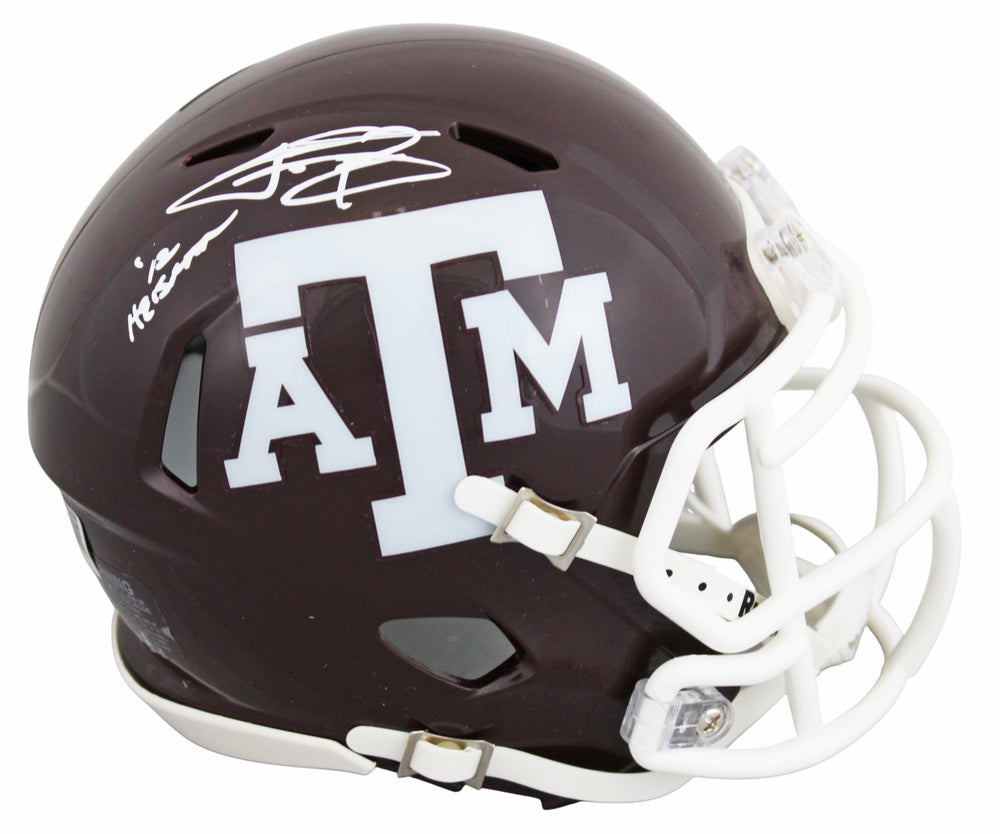 Texas A&M Johnny Manziel "12 Heisman" Signed Speed Mini Helmet BAS Witnessed