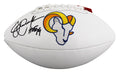 Rams Eric Dickerson "HOF 99" Signed Wilson White Panel Logo Football W/ Case BAS