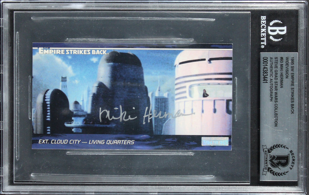Miki Herman Authentic Signed 1995 Star Wars ESB Widevision #93 Card BAS Slabbed