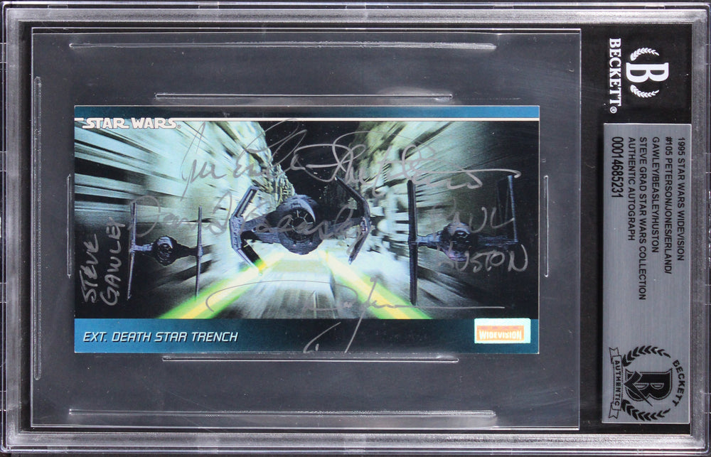 (6) Peterson, Erland +4 Signed 1995 Star Wars Widevision #105 Card BAS Slabbed