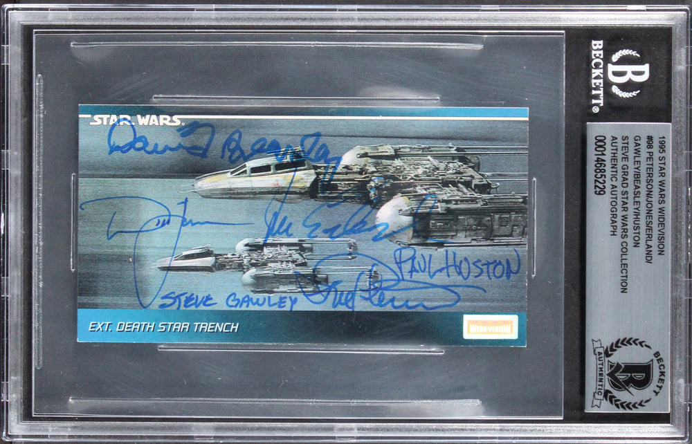 (6) Peterson +5 Authentic Signed 1995 Star Wars Widevision #98 Card BAS Slabbed