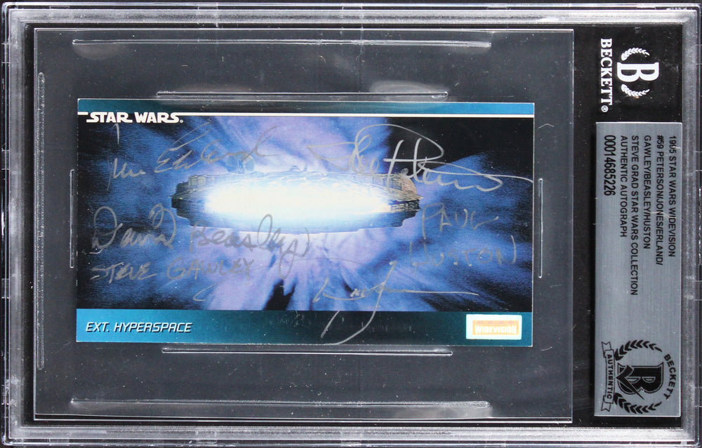 (6) Peterson, Beasley +4 Signed 1995 Star Wars Widevision #59 Card BAS Slabbed