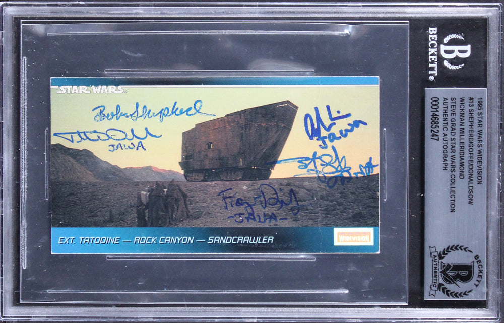 (5) Shepherd, Diamond +3 Signed 1995 Star Wars Widevision #13 Card BAS Slabbed
