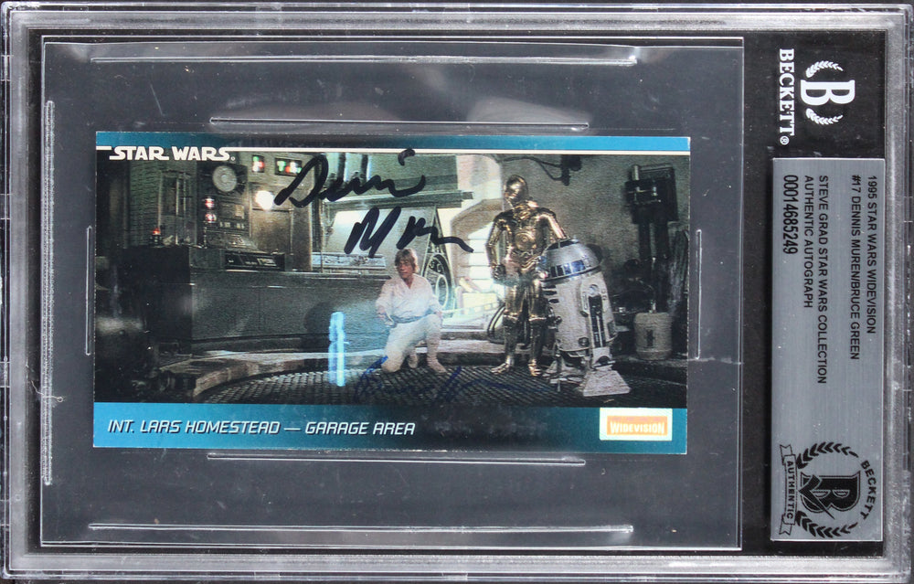 Dennis Muren & Bruce Green Signed 1995 Star Wars Widevision #17 Card BAS Slabbed