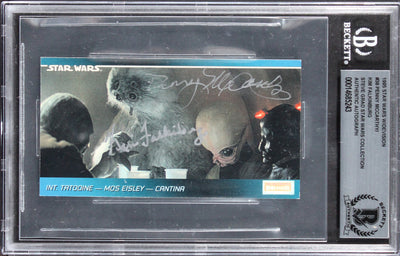 (2) McCarthy & Falkinburg Signed 1995 Star Wars Widevision #38 Card BAS Slabbed