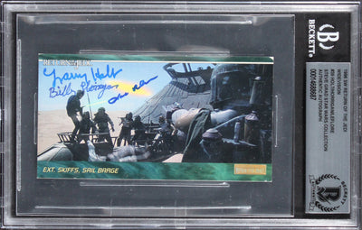 (3) Holt, Horrigan +1 Signed 1996 Star Wars ROTJ Widevision #39 Card BAS Slabbed
