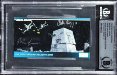 (2) Green, Aschkynazo Signed 1995 Star Wars Widevision #90 Card Auto 10 BAS Slab