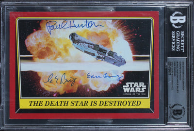 (3) Huston +3 Signed 2016 Star Wars Celebration Europe OVS #9 Card BAS Slabbed