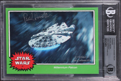 (2) Huston & Dusseault Signed 2015 Star Wars FA Trailer OVS #31 Card BAS Slab
