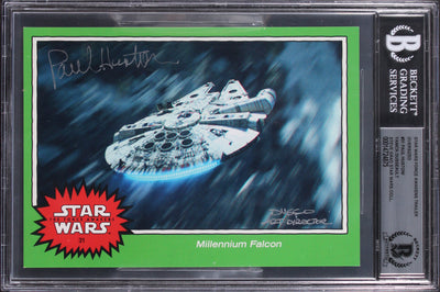 (2) Huston & Dusseault Signed 2015 Star Wars FA Trailer OVS #31 Card BAS Slab 2
