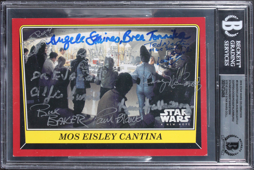 (11) Baker, Blake Rose +8 Signed 2016 Star Wars Celebration OVS #3 Card BAS Slab