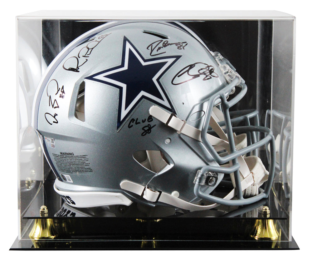 (4) Pearson, Lamb, Bryant & Irvin Signed F/S Speed Proline Helmet W/ Case BAS W
