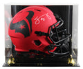 Texans Azeez Al-Shaair Signed Rave Full Size Speed Rep Helmet W/ Case BAS Wit