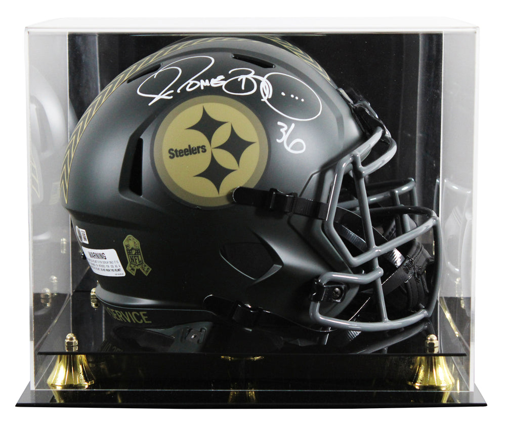 Steelers Jerome Bettis Signed STS IV Full Size Speed Rep Helmet W/ Case BAS Wit