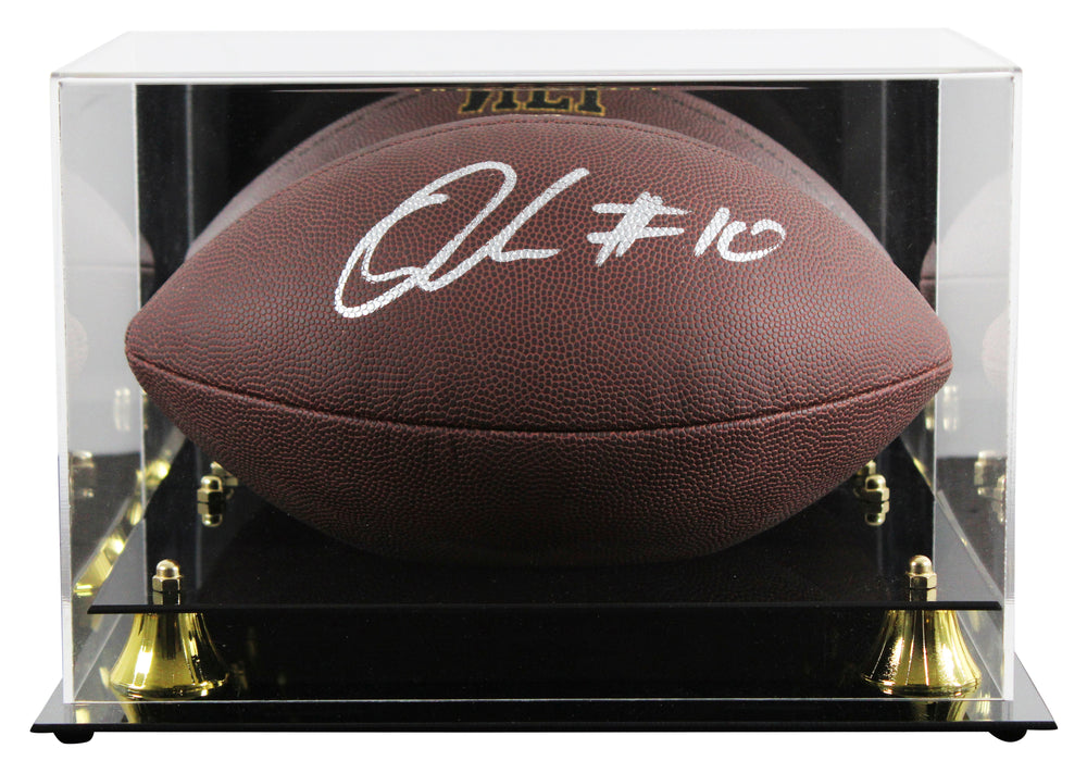 Browns Quinshon Judkins Signed Wilson Super Grip Football W/ Case BAS Witnessed