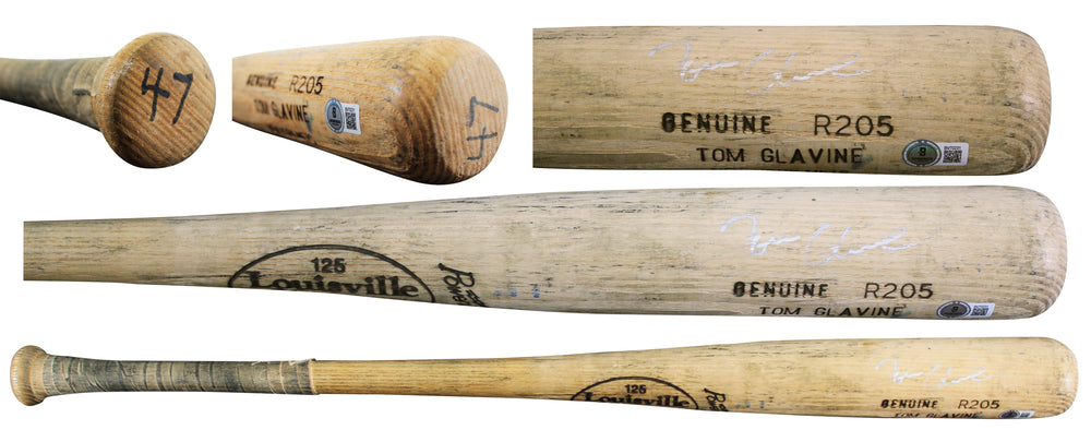 Mets Tom Glavine Signed Game Used Louisville Slugger Player Model Bat BAS