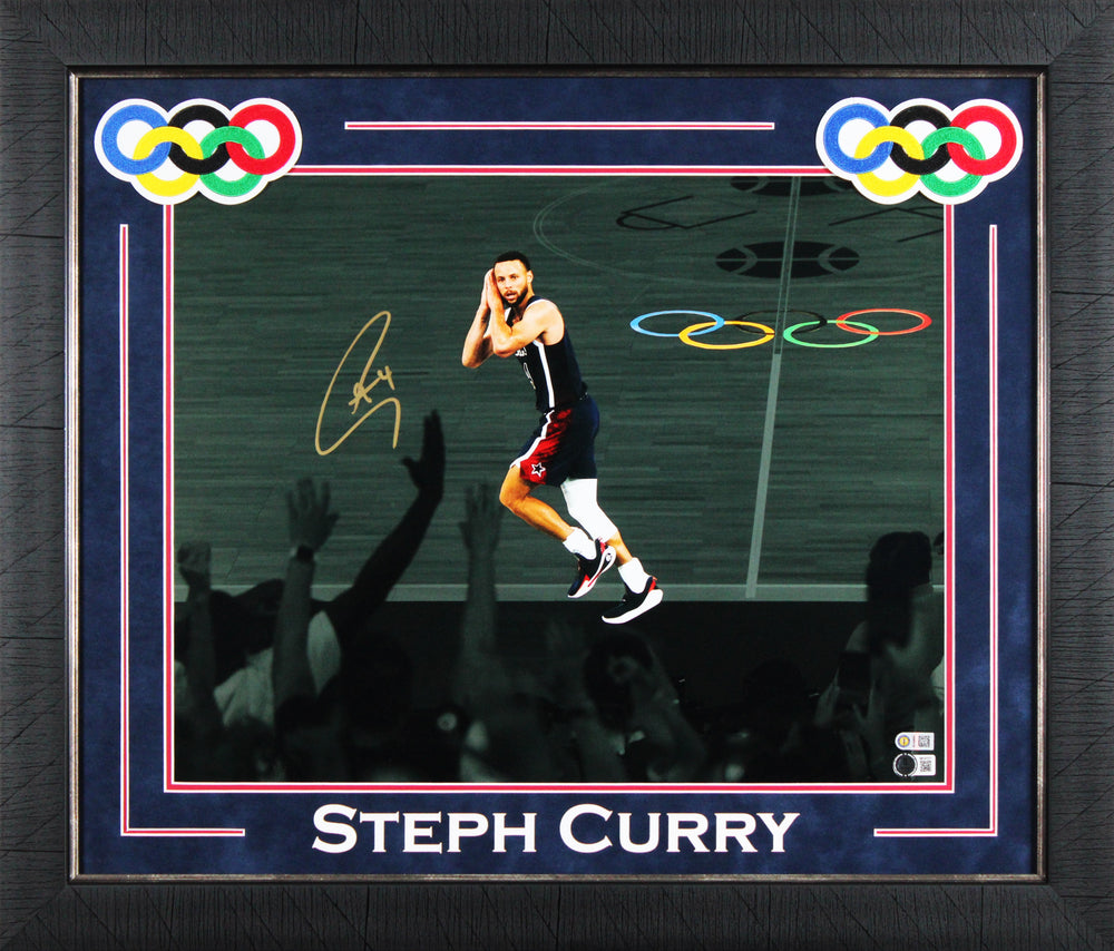 USA Stephen Curry Signed 16x20 Night Night Horizontal Spotlight Photo Framed BAS