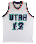 John Stockton Authentic Signed White Pro Style Jersey Autographed BAS Witnessed