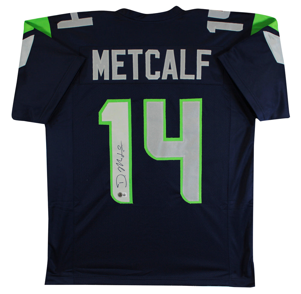 D.K. Metcalf Authentic Signed Navy Blue Pro Style Jersey Autographed BAS 2