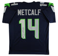 D.K. Metcalf Authentic Signed Navy Blue Pro Style Jersey Autographed BAS 2