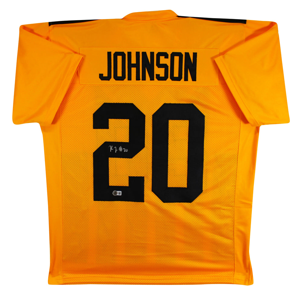 Kaleb Johnson Authentic Signed Yellow Pro Style Jersey Autographed BAS Witnessed