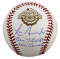 D-Backs Luis Gonzalez "2x Insc" Signed 2001 WS Logo Baseball BAS #2W636574