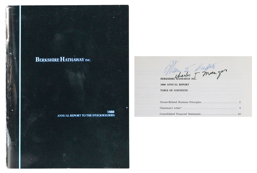 Warren Buffet & Charlie Munger Signed Berkshire Hathaway Annual Report PSA LOA