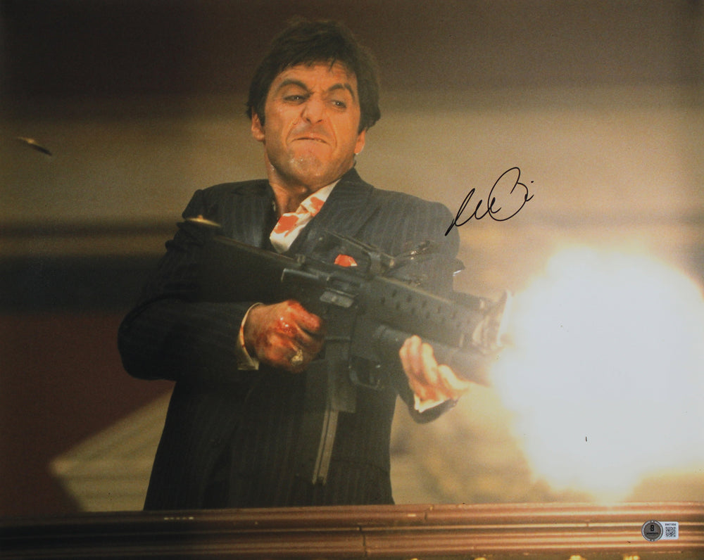 Al Pacino Scarface Authentic Signed 16x20 Horizontal Shooting Photo BAS 4