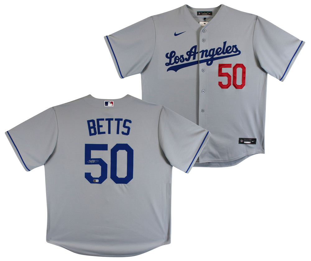 Dodgers Mookie Betts Authentic Signed Gray Nike Jersey Autographed BAS