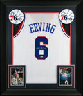 Julius "Dr. J" Erving Authentic Signed White Pro Style Framed Jersey BAS 3