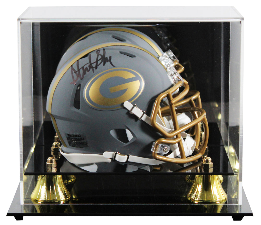 Packers Sterling Sharpe Authentic Signed Slate Speed Mini Helmet w/ Case BAS Wit