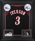 Allen Iverson Authentic Signed Black Pro Style Framed Jersey Autographed JSA