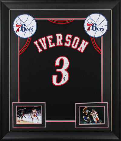 Allen Iverson Authentic Signed Black Pro Style Framed Jersey Autographed JSA