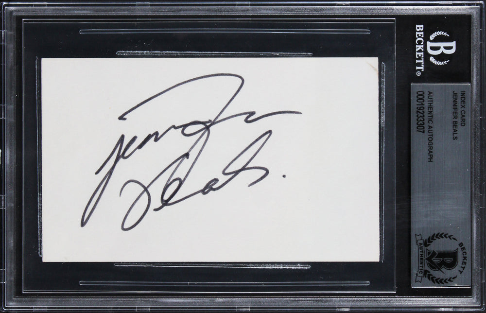 Jennifer Beals Flashdance Authentic Signed 3x5 Index Card BAS Slabbed 2