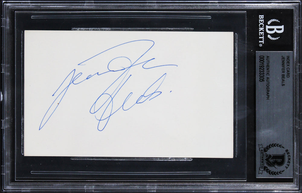 Jennifer Beals Flashdance Authentic Signed 3x5 Index Card BAS Slabbed 3