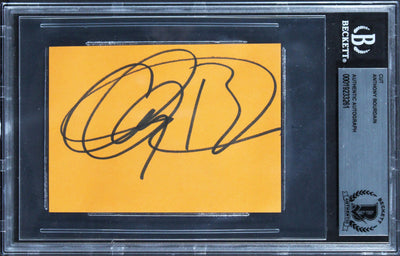 Anthony Bourdain No Reservations Authentic Signed 3x4.25 Cut Signature BAS Slab