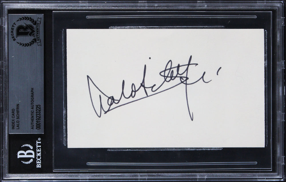 Lalo Schifrin Mission: Impossible Authentic Signed 3x5 Index Card BAS Slabbed