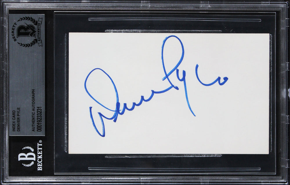 Denver Pyle The Dukes Of Hazzard Authentic Signed 3x5 Index Card BAS Slabbed