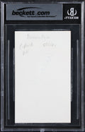 Denver Pyle The Dukes Of Hazzard Authentic Signed 3x5 Index Card BAS Slabbed