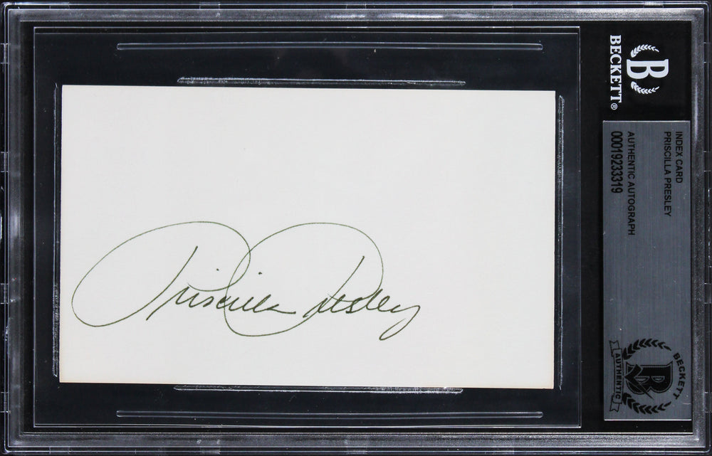 Priscilla Presley The Naked Gun Authentic Signed 3x5 Index Card BAS Slabbed 2