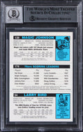 Bird, Erving, Magic Signed 1996 Topps Reprint #22 Card Auto 10 BAS Slab 2