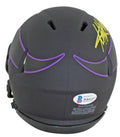 Vikings Adrian Peterson Signed Eclipse Speed Mini Helmet W/ Case BAS Witnessed