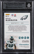 Eagles Brian Dawkins God Bless! Signed 2020 Panini Chronicles #78 Card BAS Slab